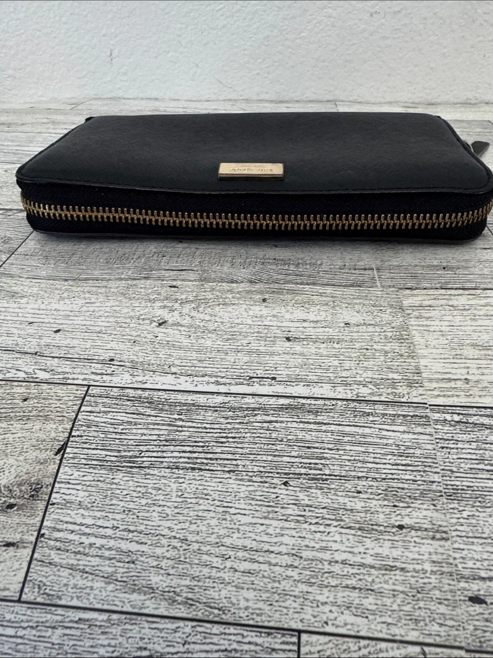 Kate Spade Black Leather Long 3/4 Zip Wallet
